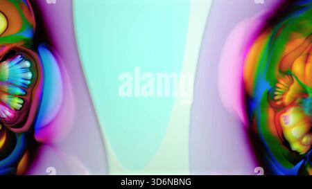 Art fluide lumineux présentant des motifs colorés vibrants symétriques Banque D'Images