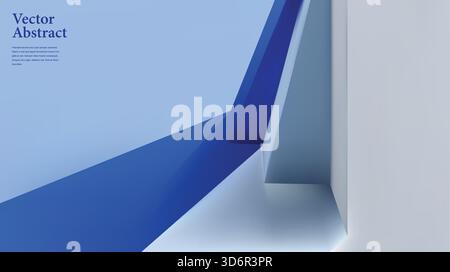 Design abstrait contemporain avec des formes géométriques dans différentes nuances de bleu Illustration de Vecteur