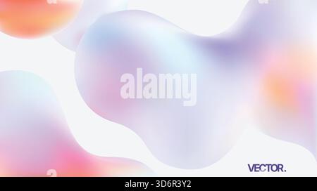 Abstrait coloré dégradé fluide fond doux pastel Organic Blobs, Design moderne Illustration de Vecteur