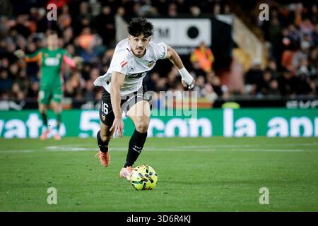 Valencia, Espagne. 21 novembre 2025. Diego Lopez de Valencia CF lors du match de LaLiga entre Valencia CF et Levante UD au stade Mestalla le 21 novembre 2025. ( Credit : Jose Miguel Fernandez/Alamy Live News Banque D'Images