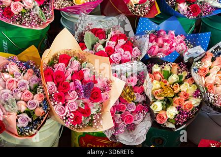Marché aux fleurs de la Jamaïque à Mexico, Mexique Banque D'Images