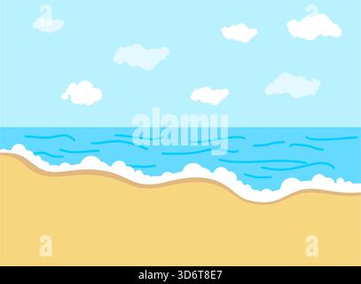 Plage propre et paysage marin. Illustration vectorielle plate symbolisant les vacances d'été, la station tropicale, la nature et la santé environnementale Illustration de Vecteur