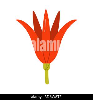 Fleur de lotus rouge minimale inspirée de l'Égypte ancienne, isolée sur fond blanc illustration vectorielle Illustration de Vecteur