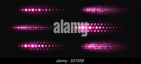Formes demi-teintes roses, éléments dynamiques brillants fabriqués à partir de pois étincelants. Illustration de Vecteur
