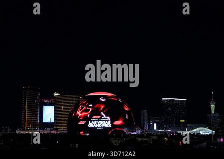Las Vegas, États-Unis. 22 novembre 2025. Atmosphère du circuit - la sphère. 22.11.2025. Formula 1 World Championship, Rd 22, Las Vegas Grand Prix, Las Vegas, Nevada, USA, Race Day. Le crédit photo devrait se lire : XPB/Alamy Live News. Banque D'Images