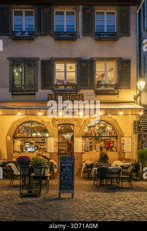 Restaurant Brasserie dans la vieille ville, Colmar, Haut-Rhin, Grand est, France Banque D'Images