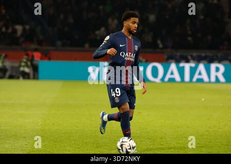 Paris, France. 22 novembre 2025. Ibrahim Mbaye du PSG lors du match de football français de League One 2025-26, PSG vs le Havre au Parc des Princes Stadium, Paris, France, le 22 novembre 2025. Photo de Henri Szwarc/ABACAPRESS.COM crédit : Abaca Press/Alamy Live News Banque D'Images