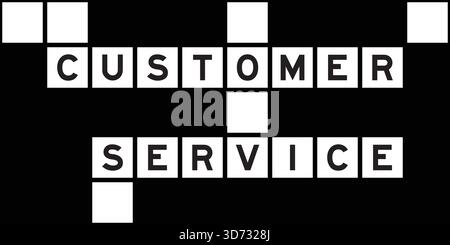 Lettre alphabétique dans le service à la clientèle de mot sur fond de puzzle de mots croisés Illustration de Vecteur