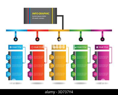 Modèle d'infographie d'entreprise. Concept de chronologie pour la présentation, le rapport, l'infographie et l'illustration vectorielle de visualisation de données d'entreprise Illustration de Vecteur