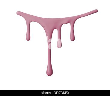 Formes d'égouttement 3D roses avec texture liquide lisse et effet de peinture brillante. Le goutte à goutte rose et la peinture liquide forment des gouttes douces et des éclaboussures coulantes, créant Illustration de Vecteur