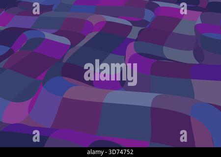 Fond ondulé abstrait avec des carreaux violets et bleus. Illustration vectorielle Illustration de Vecteur
