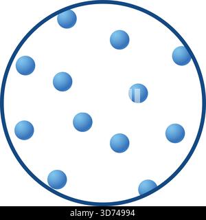 Un cercle bleu avec de nombreux points bleus dedans Illustration de Vecteur