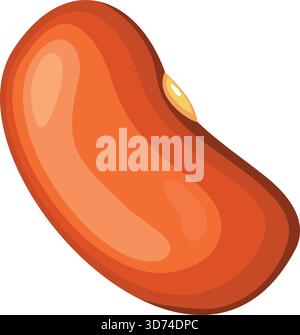 Un haricot rouge est montré dans un style cartoonish. Le haricot est orange et a une tache jaune dessus Illustration de Vecteur