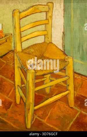 La peinture intitulée "la chaise de Van Gogh" de Vincent van Gogh de 1888 Banque D'Images