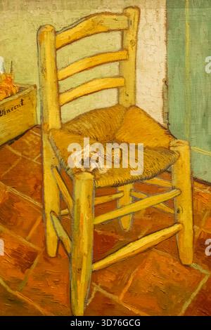 La peinture intitulée "la chaise de Van Gogh" de Vincent van Gogh de 1888 Banque D'Images