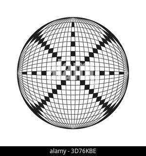Mire de test sphérique. Ligne transversale centrale. Elément vectoriel abstrait. Conception de la cible d'étalonnage. SPE 10. Illustration de Vecteur