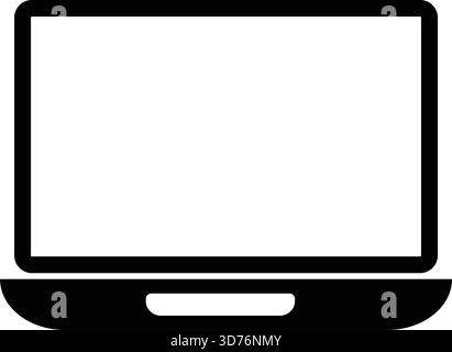 Icône plate d'ordinateur portable minimal isolée sur fond blanc Illustration de Vecteur