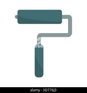 Outil pour rouleau à peindre. Instrument de construction. Poignée bleue. Illustration de réparation vectorielle. Illustration de Vecteur