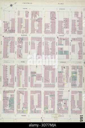 Manhattan, V. 8, double page plate No. 155 Map Bounded by E. 78th équipé, 3rd Ave., E. 72nd équipé, 5th Ave., 1884-1896, Sanborn Map Company., 1884-1896, New York, éditeur, Sanborn Map Company. Assurance incendie, New York (État), biens immobiliers, New York (État), villes et villages, New York (État Banque D'Images