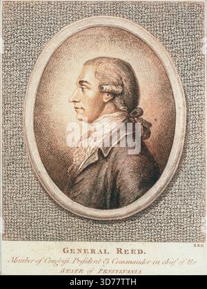 Portrait du général Reed, membre du Congrès, président et commandant en chef de l'État de Pennsylvanie., 1880, New York, gravures Banque D'Images