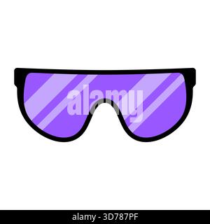 Lunettes de soleil sport élégantes violettes illustration vectorielle. Parfait pour des projets de mode, des thèmes d'été, des icônes d'accessoires ou des illustrations numériques. Illustration de Vecteur