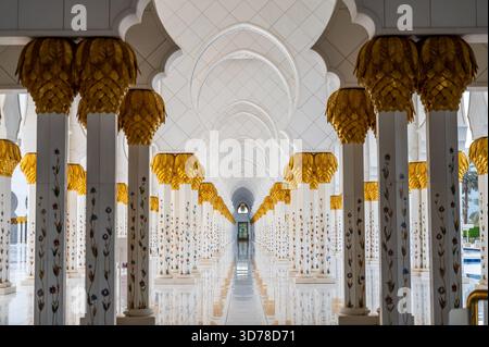 Grande Mosquée de Sheikh Zayed, Abu Dhabi, Émirats Arabes Unis Banque D'Images