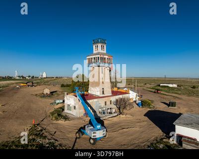 Construite en 1926 par Charles W. Gregory et Myrtle le Bow, cette structure de 65 pieds se trouvait au sommet du point culminant entre New York et Denver. Banque D'Images