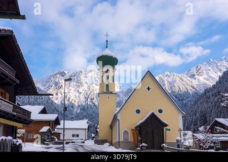 Église Partenen, Verwall montagnes Gaschurn Montafon Vorarlberg Autriche Banque D'Images