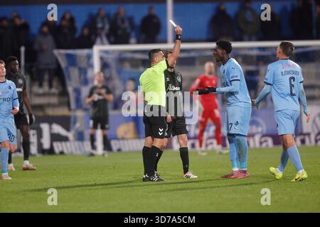 Randers, Danemark. 24 novembre 2025. Superligakampen mellem Randers FC og OB paa Cepheus Park i Randers mandag den 24. novembre 2025 crédit : Ritzau/Alamy Live News Banque D'Images