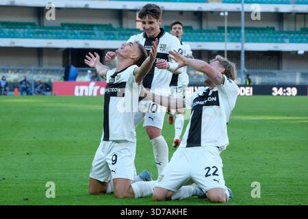Hellas Verona FC vs Parma Calcio 1913 - Championnat Italien Serie A Enilive Soccer - 23 novembre 2025 - Vérone - Italie Banque D'Images