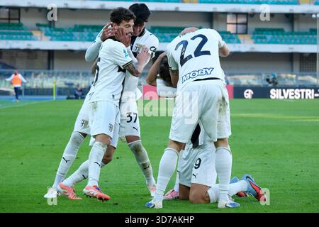 Hellas Verona FC vs Parma Calcio 1913 - Championnat Italien Serie A Enilive Soccer - 23 novembre 2025 - Vérone - Italie Banque D'Images