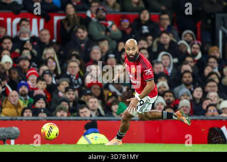 Manchester, Royaume-Uni. 24 novembre 2025. Bryan Mbeumo (19 ans), attaquant de Manchester United lors du match Manchester United contre Everton premier League à Old Trafford, Manchester, Angleterre, le 24 novembre 2025 crédit : Phil Duncan/Every second Media crédit : Every second Media/Alamy Live News Banque D'Images