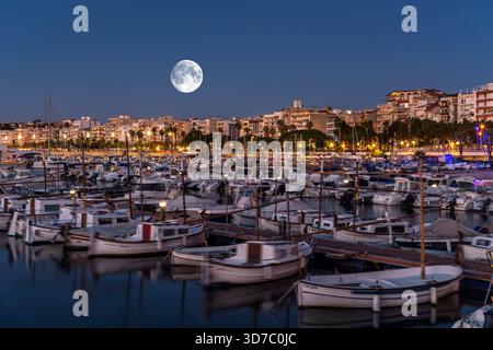 PETITS BATEAUX MARINA PORT DE BLANES COSTA BRAVA GIRONA PROVINCE CATALOGNE ESPAGNE Banque D'Images
