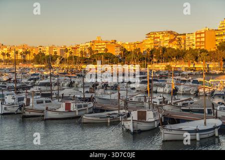 PETITS BATEAUX MARINA PORT DE BLANES COSTA BRAVA GIRONA PROVINCE CATALOGNE ESPAGNE Banque D'Images