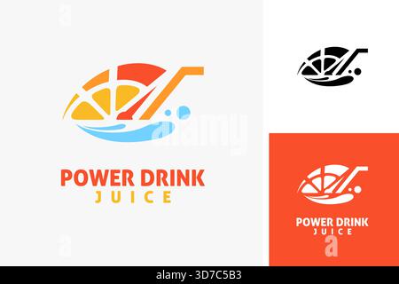 Conception d'icône de symbole de logo Power Drink Illustration de Vecteur