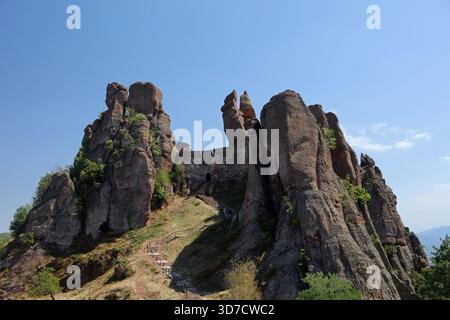Forteresse de Belogradchik également connue sous le nom de forteresse de Kaleto dans les montagnes des Balkans, Bulgarie Banque D'Images