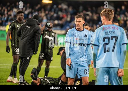 Randers, Danemark. 24 novembre 2025. John Bjorkengren (6 ans) de Randers FC vu lors du match de Superliga 3F entre Randers FC et Odense BK au Cepheus Park à Randers. Banque D'Images