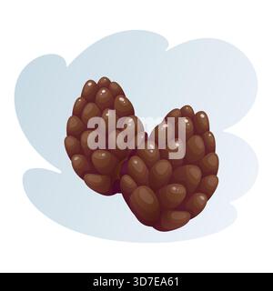 Elément d'artisanat de cadeau d'illustration vectorielle de cône de pin Illustration de Vecteur