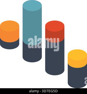 Un ensemble de quatre barres colorées avec une jaune et une orange au milieu Illustration de Vecteur
