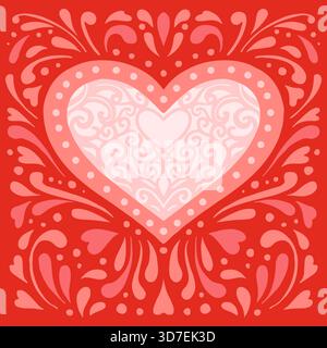 Carte d'illustration vectorielle de Saint-Valentin. Illustration vectorielle de coeur. Illustration de Vecteur