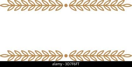 Une bordure de feuille d'or avec un fond blanc. La bordure est composée de nombreuses feuilles et est très ornée Illustration de Vecteur