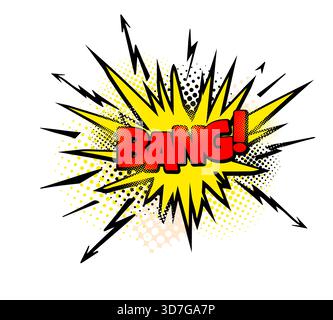 Bang Text comic. dessin à la main. Pas ai, illustration vectorielle. Illustration de Vecteur