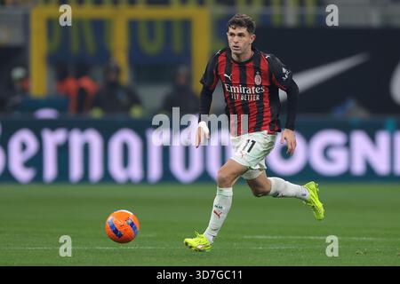 Milan, Italie. 23 novembre 2025. Christian Pulisic de l'AC Milan lors du match Internazionale vs AC Milan Serie A à Giuseppe Meazza, Milan. Le crédit photo devrait se lire : Jonathan Moscrop/Sportimage crédit : Sportimage Ltd/Alamy Live News Banque D'Images