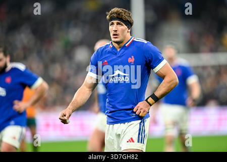 Oscar Jegou lors du match de rugby à xv des Quilter Nations Series France VS Australia (Wallabies) au stade de France le 22 novembre 2025 à Paris. Banque D'Images