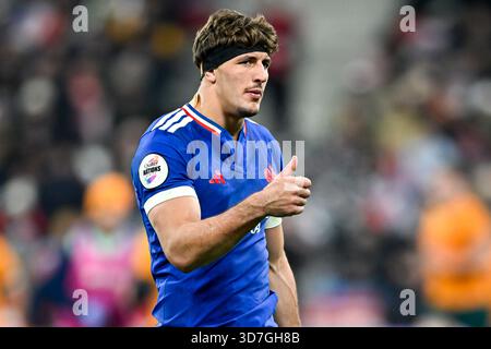 Oscar Jegou lors du match de rugby à xv des Quilter Nations Series France VS Australia (Wallabies) au stade de France le 22 novembre 2025 à Paris. Banque D'Images