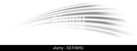Effet de lignes de vent abstrait. Tracé de mouvement des ondes d'écoulement d'air. Elément de vitesse à courbure légère. Illustration de la conception d'un chemin à rayures en spirale ou Swoosh. Concept de soufflage de climatiseur frais. Fond de tourbillon vectoriel Illustration de Vecteur