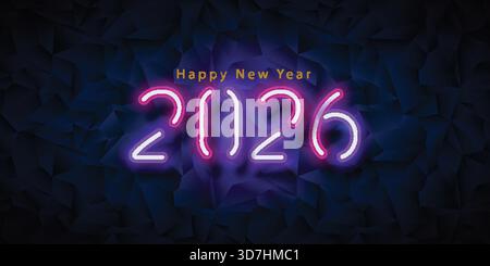 2026 conception de salutation simple. Nouvel an 2026. Bonne nouvelle année Illustration de Vecteur