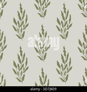Motif botanique minimal de feuilles d'olive Illustration de Vecteur