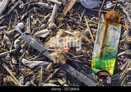 Barbie tête sur la plage Banque D'Images