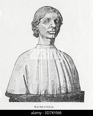 Niccolò di Bernardo dei Machiavelli était un diplomate, auteur, philosophe et historien florentin qui a vécu pendant la Renaissance italienne. Il est surtout connu pour son traité politique le Prince, écrit vers 1513 mais publié seulement en 1532, cinq ans après sa mort. Du chapitre XCVIII. Espagne, Italie, et le Nord de l'Europe du LIVRE XVI. - LE PEUPLE ET LES ROIS dans le volume 13, de l'histoire universelle de Ridpath : un compte rendu de l'origine, de la condition primitive et du développement ethnique des grandes races de l'humanité, et des principaux événements dans l'évolution et le progrès du Li civilisé Banque D'Images